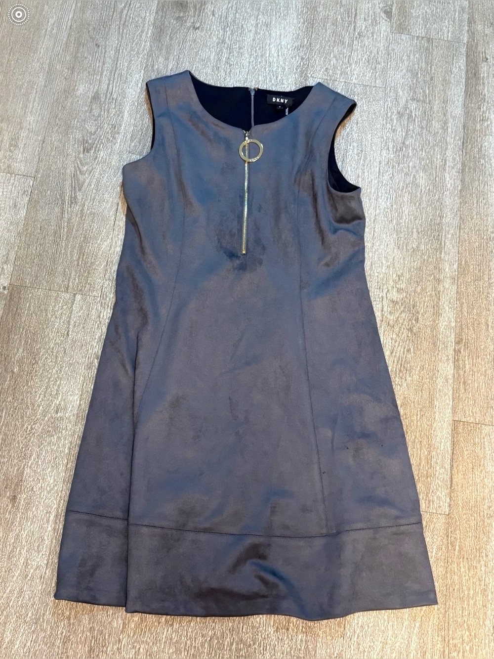 DKNY GRAY FAUX SUEDE DRESS SIZE 14